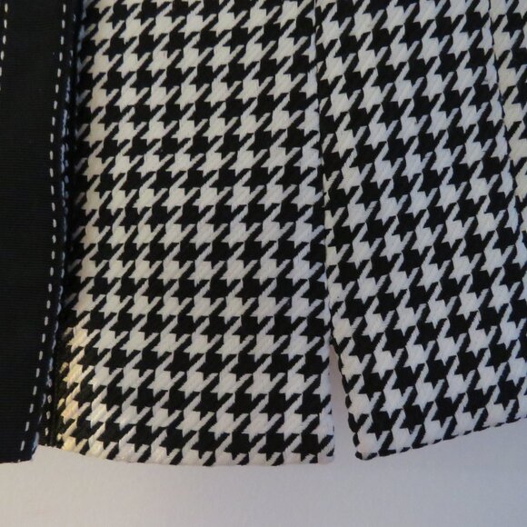 TAHARI Houndstooth Structured Blazer Academia Black White Officecore 2 Petite - Picture 3 of 14